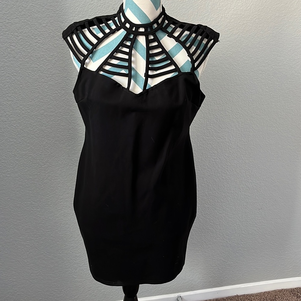 Fashion Nova stretchy black party dress, size 1X